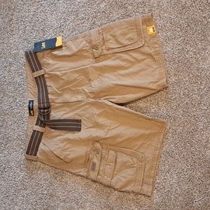 NWT Lee Brown Cargo Shorts with belt size 36
